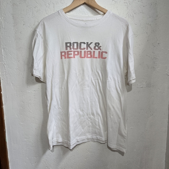 Rock & Republic | White Mens T-Shirt - Picture 1 of 8